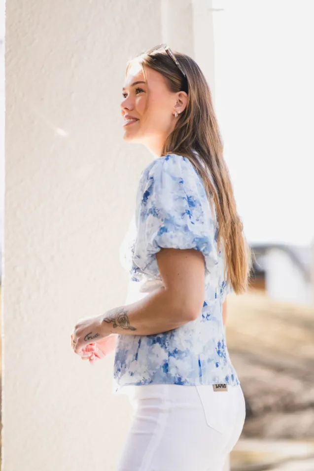 Irina Floral Fusion Blouse Blue