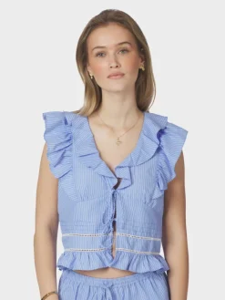 Jolia Stripe Top Light Blue