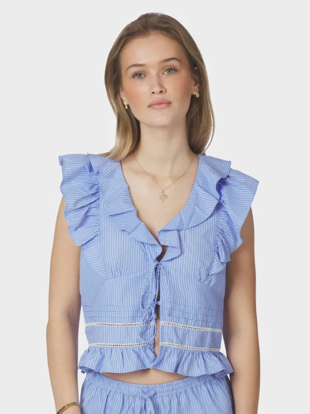 Jolia Stripe Top Light Blue