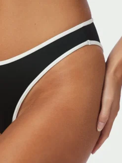 Jovita Solid Contrast Bikini Brief Black/White