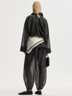 Lumas Silk Organza Trousers Black