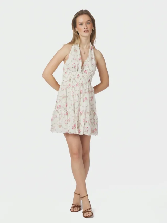 Magda Spring Flower Dress Offwhite