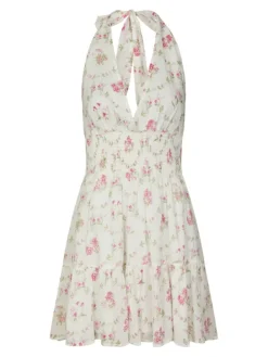 Magda Spring Flower Dress Offwhite