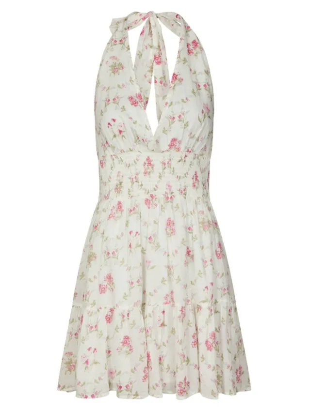 Magda Spring Flower Dress Offwhite