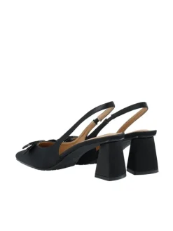 Maralyn Bow Slingback Satin Black