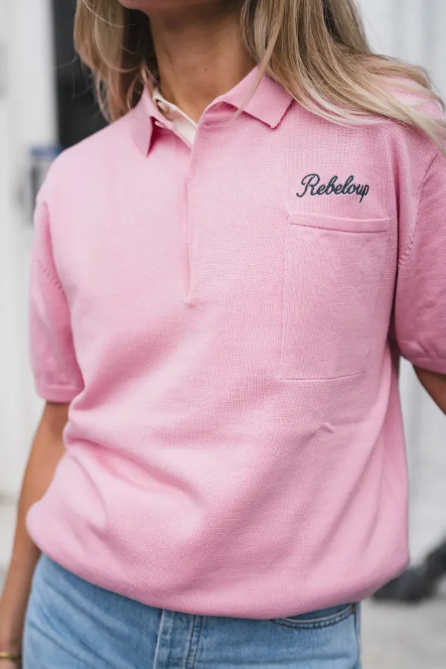Marin Pocket Logo Knit Pink
