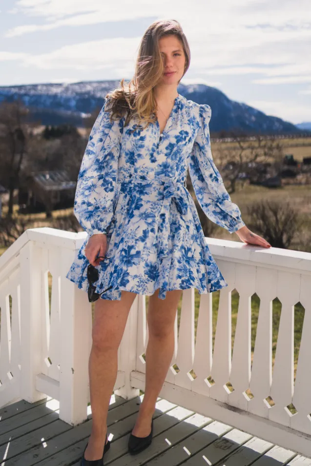 Marise Print Dress Light Blue