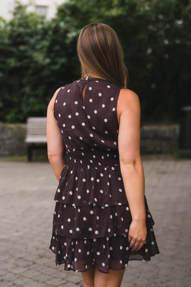 May Big Dot Dress Brown