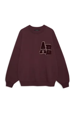 Miles Sweatshirt Letterman Fig Burgundy