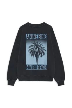 Miles Sweatshirt Palm Washed Black
