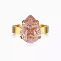 Mini Drop Ring Gold Vintage Rose