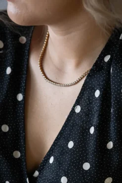 Mini Zara Necklace Gold Crystal