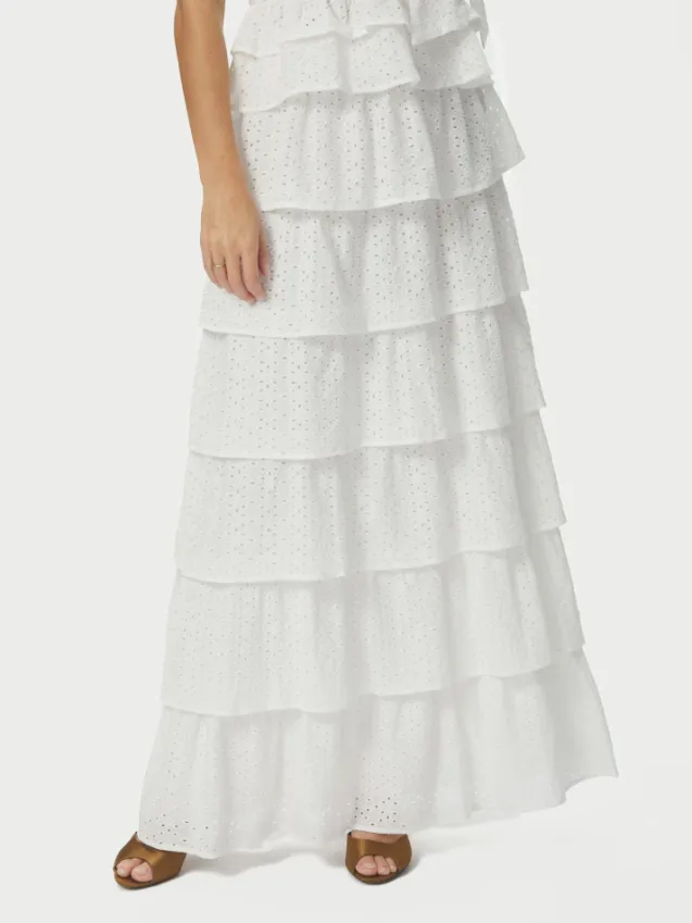Morris Emb Skirt Offwhite