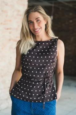 Nassa Big Dot Top Dark Brown