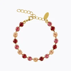 Nicola Bracelet Gold Scarlet Combo