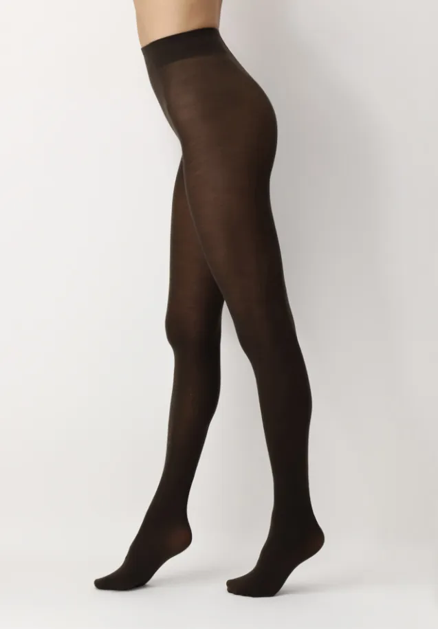 Nives Fine Wool Tights Brown