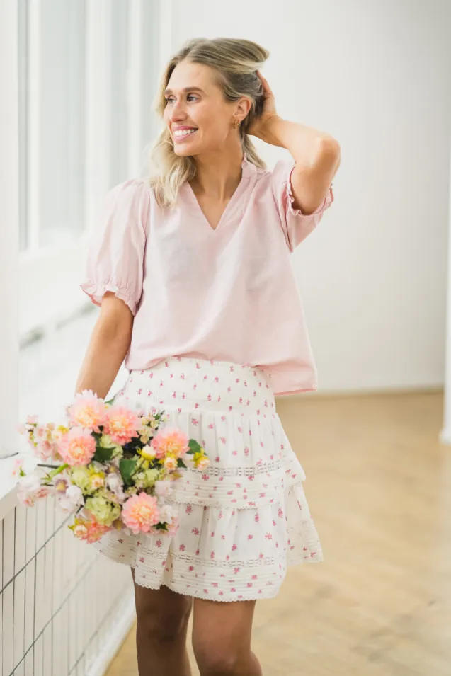Odesa Linen Blouse Rose Smoke