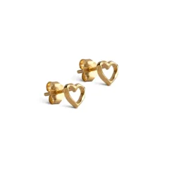 Organic Heart Studs Gold