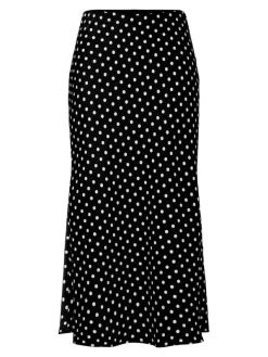Pella HW Midi Skirt Black Small Birch Dots
