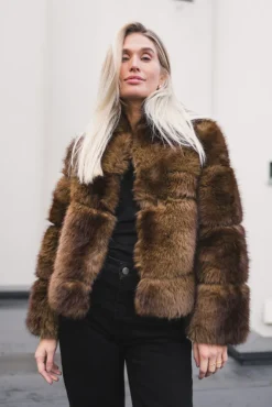 Posh Short Coat Dark Brown