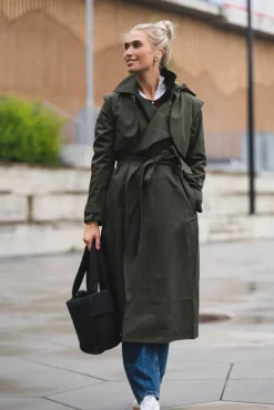 Regndråpe Trench Coat Rosin Dark Green