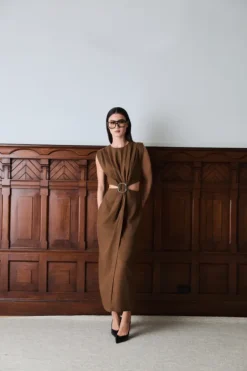 Riviera Dress Chestnut Brown