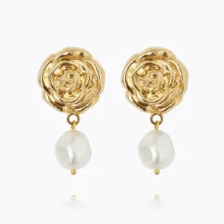 Rosita Pearl Earrings Gold Pearl