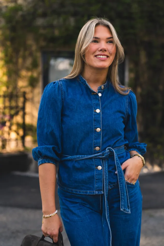 Rylan Elena 3/4 Shirt Mid Blue Wash