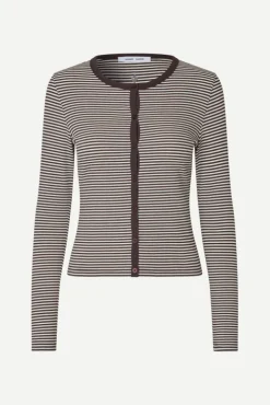 Saalexo LS Cardigan 7542 Mulch Stripe