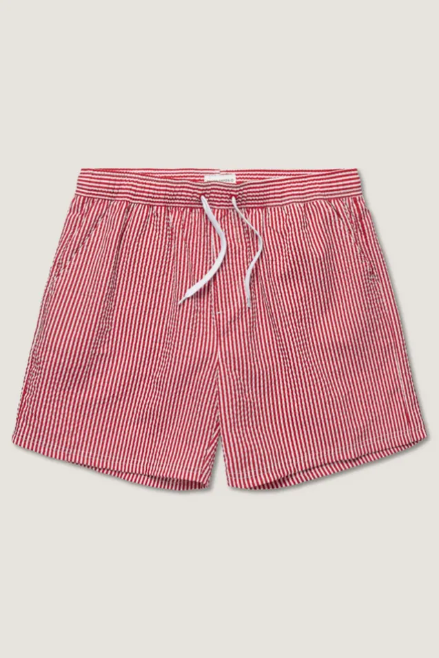 Seersucker Swimshort Red/White
