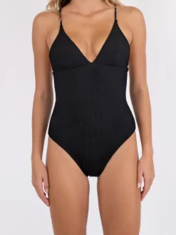 Skin Sand Crepe Swimsuit Black