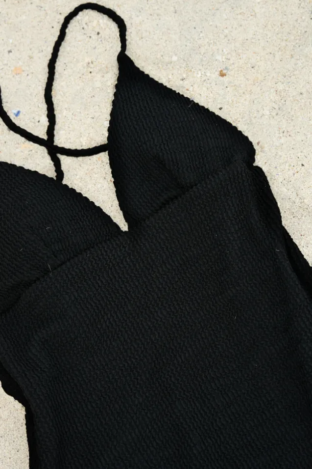 Skin Sand Crepe Swimsuit Black