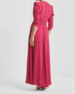 Spring Button-Down Dress Red Dots