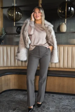 Steff Faux Fur Jacket Beige