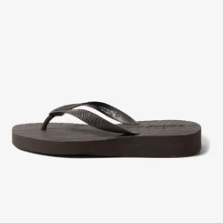 Tapered Platform Flip Flops Brown
