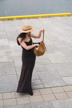 Tessa Linen Dress Dark Brown