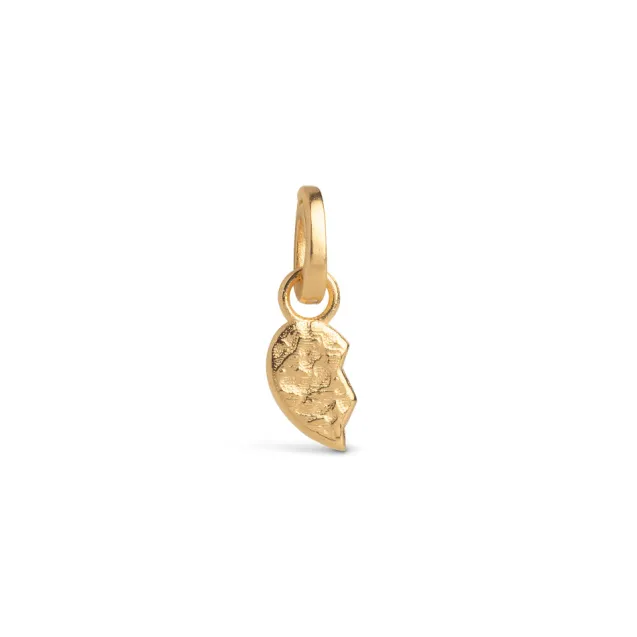 Twin Heart Charm Left Gold