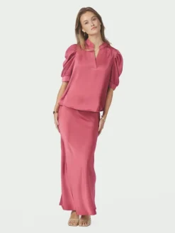 Vicky Heavy Sateen Skirt Cherry Pink