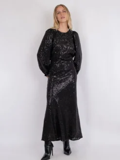 Vicky Sequins Skirt Black