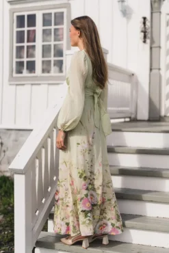 Viscose V-Neck Dress Growing Garden