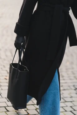 Wool Coat Long Black