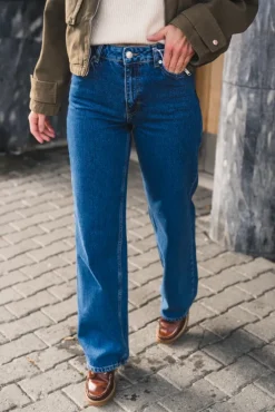 W Wide Jeans Mid Blue